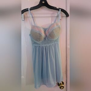 Daisy Fuentes Light Blue Babydoll Lingerie Dress